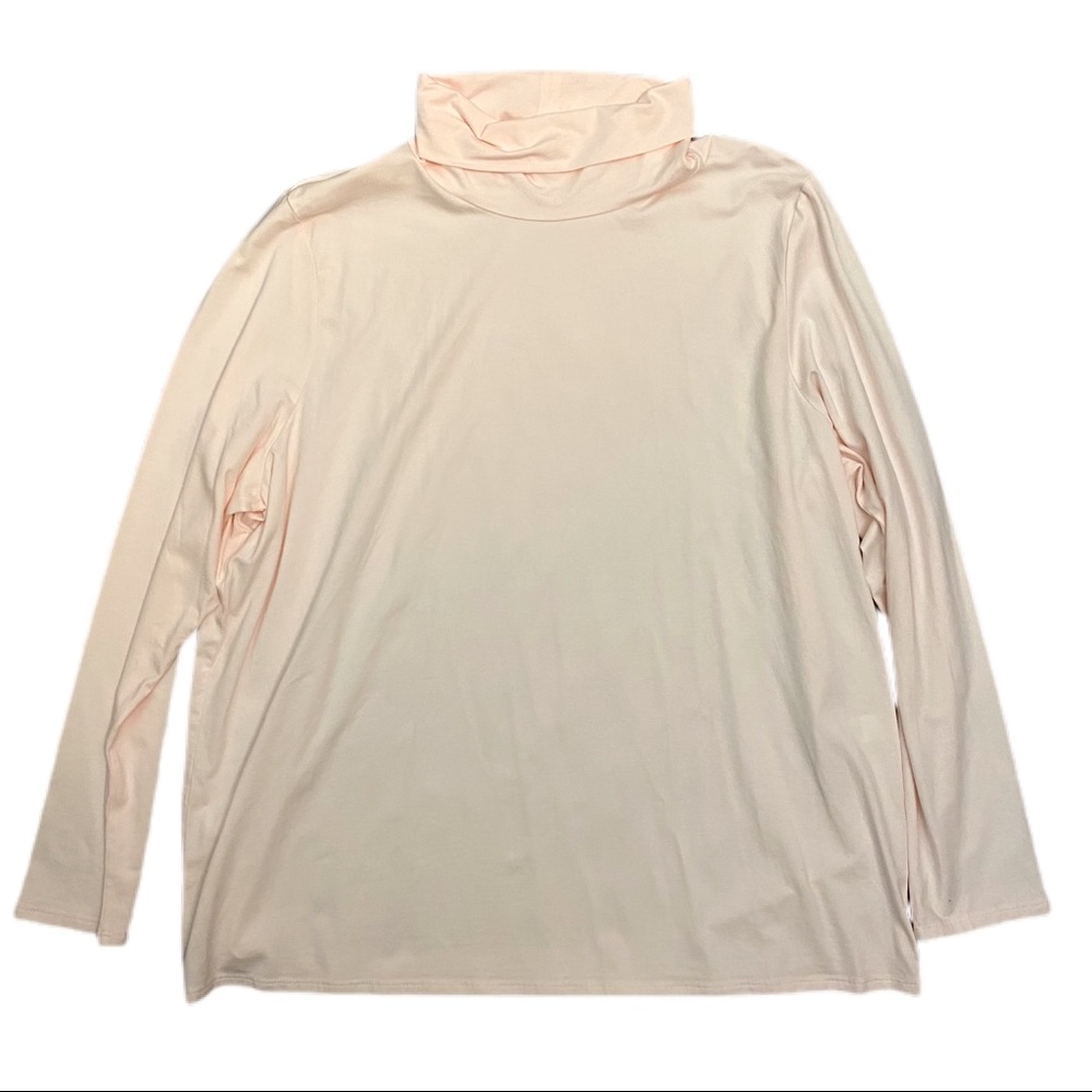 PureJill Relaxed Turtleneck Pink XL Pima Cotton
